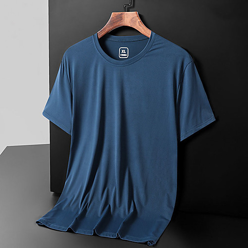 

Men's Hiking Tee shirt Short Sleeve Crew Neck Tee Tshirt Outdoor Ultra Light (UL) Quick Dry Breathable Comfortable Summer Nylon Solid Color White Black Blue Fishing Beach Camping / Hiking / Caving