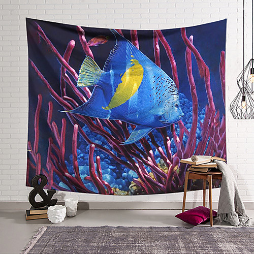 

Wall Tapestry Art Decor Blanket Curtain Hanging Home Bedroom Living Room Decoration Polyester Underwater World Fish Coral