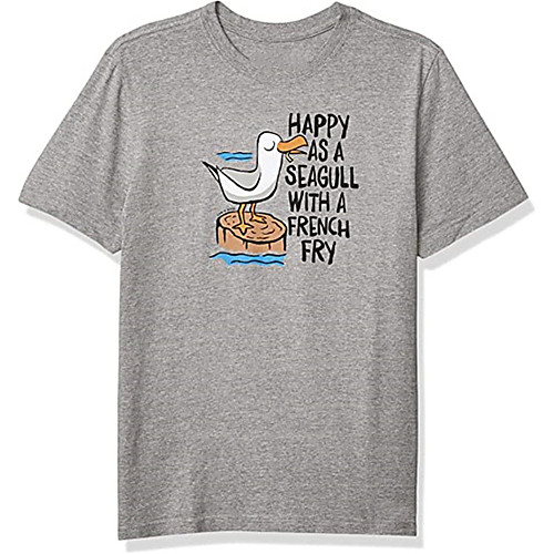 

Men's Unisex Tees T shirt Hot Stamping Graphic Prints Bird Animal Plus Size Print Short Sleeve Casual Tops 100% Cotton Basic Designer Big and Tall Gray