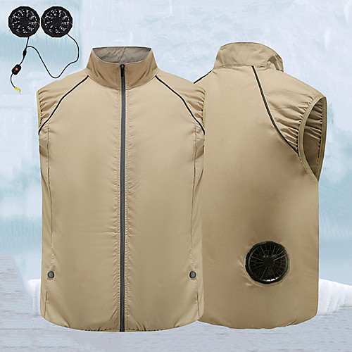 

Air Conditioning Cool Coat with 2 USB Powered Fans Cooling Jacket Top Outdoor Sun Protection Vest Top Quality Cooling Vest Summer