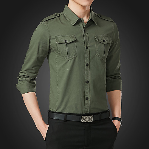

Men's Hiking Shirt / Button Down Shirts Fishing Shirt Military Tactical Shirt Outdoor Lightweight Breathable Quick Dry Sweat wicking Shirt Top khaki Navy Blue Army Green Hunting Fishing Climbing M L