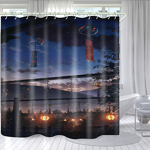 

Colorful Digital Printing Shower Curtain Shower Curtains Hooks Modern Polyester New Design