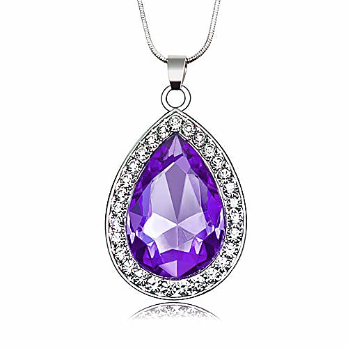 

princess amulet amethyst necklace gift for girls baby pandent necklace birthday (purple style)