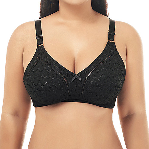 

Women's Push-up 3/4 Cup Bras & Bralettes Jacquard Sexy Fashion Black Beige