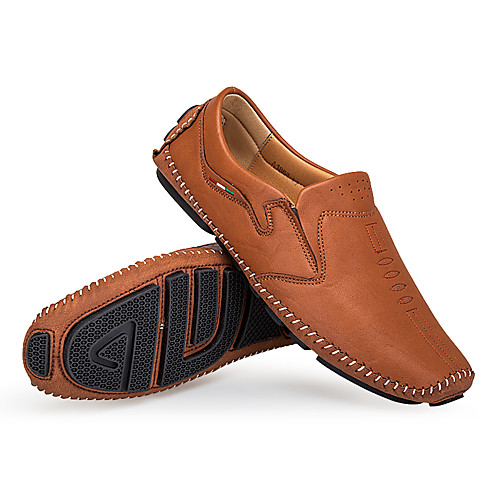 

Men's Loafers & Slip-Ons Comfort Loafers Dress Loafers Business Casual Vintage Daily Outdoor Walking Shoes Nappa Leather Cowhide Breathable Handmade Non-slipping Booties / Ankle Boots Black Brown