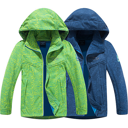 

Boys' Hiking 3-in-1 Jackets Ski Jacket Hiking Fleece Jacket Winter Outdoor Solid Color Waterproof Warm Quick Dry Lightweight Winter Jacket Top Fishing Climbing Running Blue Green / Kid's / Breathable