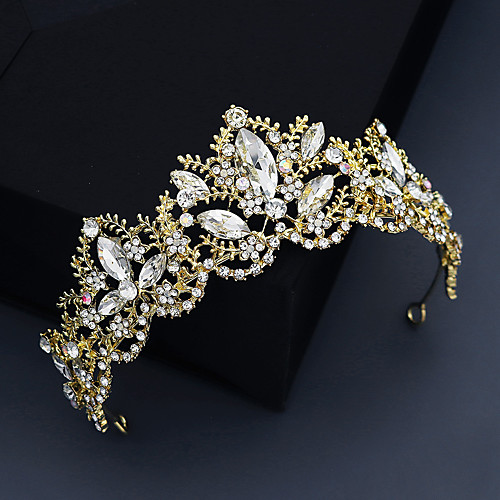 

Glam Wedding Rhinestone Headpiece with Rhinestone / Trim 1 Piece Wedding / Special Occasion Headpiece