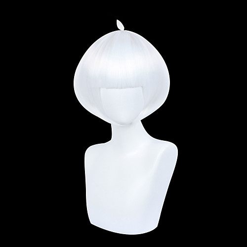 

Cosplay Cosplay Cosplay Wigs Unisex Bob 35 inch Heat Resistant Fiber kinky Straight White Adults' Anime Wig