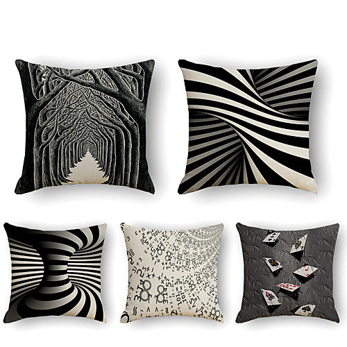 

Cushion Cover 5PC Linen Soft Decorative Square Throw Pillow Cover Cushion Case Pillowcase for Sofa Bedroom 45 x 45 cm (18 x 18 Inch) Superior Quality Machine Washable Texture