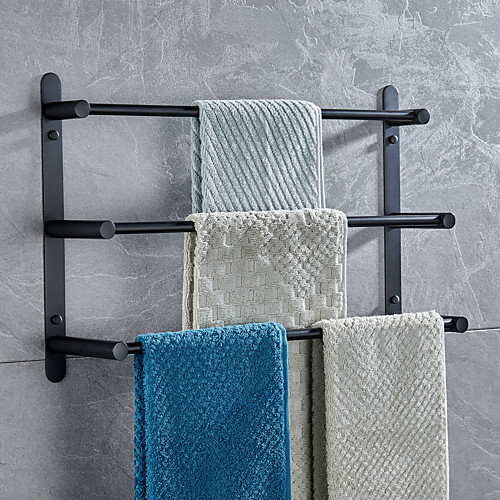 

Three-layer Towel Rack, Multi-layer Bathroom Rack, Black Paint 304 Stainless Steel, Matte Color 30/40/50/60/70CM