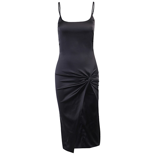 

22345p high slit and twisted suspender skirt women 2021 european and american fashion sexy open back flat slim midi skirt