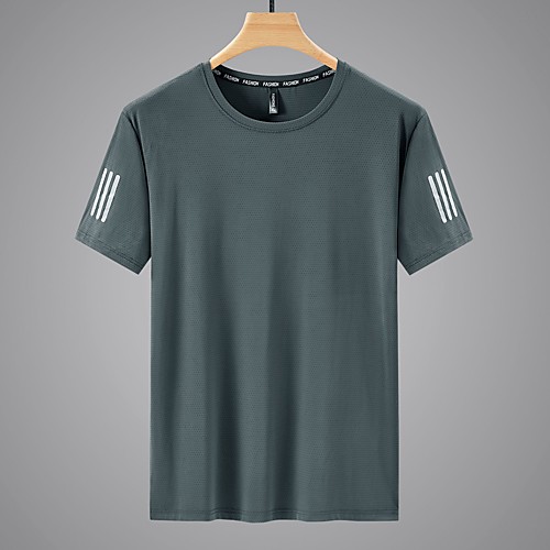 

Men's T shirt Hiking Tee shirt Short Sleeve Tee Tshirt Top Outdoor Lightweight Breathable Quick Dry Sweat wicking Autumn / Fall Spring Lake blue Cai Lan White Hunting Fishing Climbing