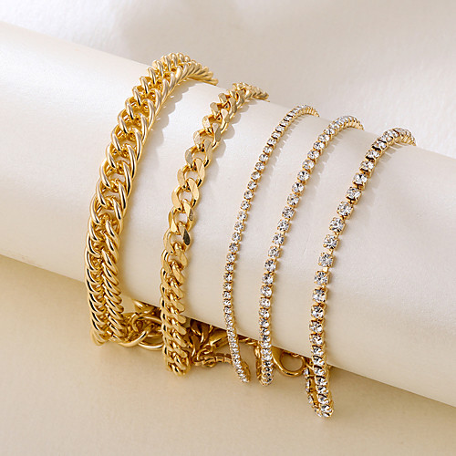 

five-piece anklet anklet claw chain full of diamond anklet retro simple