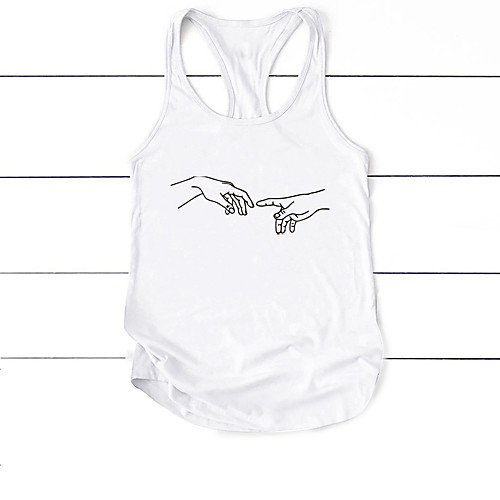 

Women's Yoga Top Racerback Fashion White Black Gray Cotton Fitness Gym Workout Running Tank Top T Shirt Sport Activewear Moisture Wicking Quick Dry Lightweight Breathable High Elasticity
