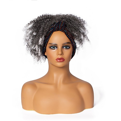 

amazon cross-border headscarf wig european and american africa gradient color wig female small volume fluffy wig headgear