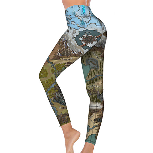

21Grams Women's High Waist Yoga Pants Cropped Leggings Tummy Control Butt Lift Breathable Green Fitness Gym Workout Running Sports Activewear High Elasticity