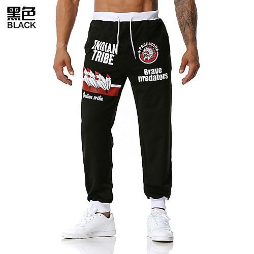 

Men's Sweatpants Sports Sports Casual Leisure Sports Pants Sweatpants Pants Graphic Prints Full Length Black Wine Light Grey