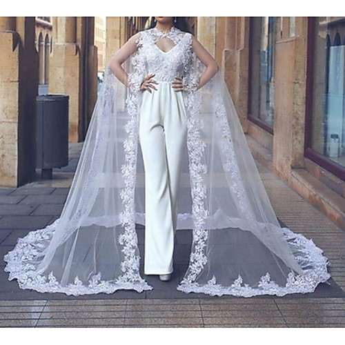 

Sleeveless Elegant Lace / Tulle Wedding Party Women's Wrap With Appliques / Solid