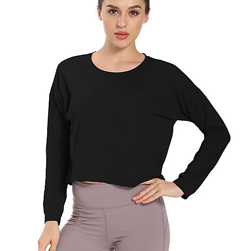 

Women's Long Sleeve Running Shirt Tee Tshirt Top Athletic Athleisure Nylon Breathable Quick Dry Moisture Wicking Yoga Fitness Gym Workout Running Training Sportswear Solid Colored Normal White Black