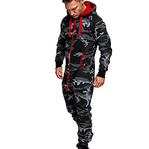

Men's Tracksuit Full Zip Hoodie Camouflage Solid Color 2 Piece Zipper Daily Fitness Basic Thin fleece Hoodies Sweatshirts Black Army Green Light Grey