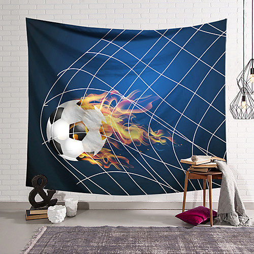 

Wall Tapestry Art Decor Blanket Curtain Hanging Home Bedroom Living Room Decoration Polyester Flame Football