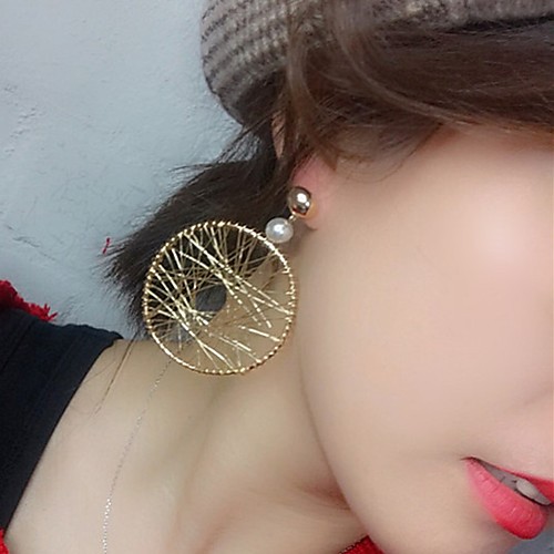 

Women's Hoop Earrings Geometrical Tire Stylish Trendy Earrings Jewelry Gold For Party Wedding 1 Pair