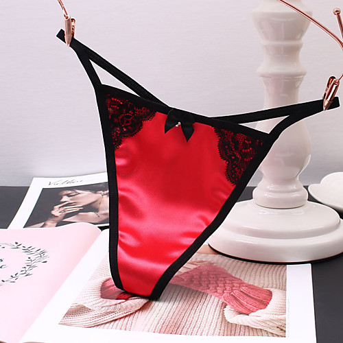 

Women's 1 PC Lace G-strings & Thongs Panties - Plus Size Low Waist White Black Blue One-Size