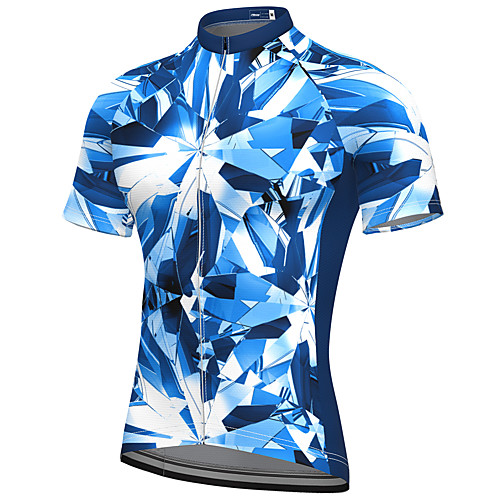 

21Grams Men's Short Sleeve Cycling Jersey Spandex Blue Bike Top Mountain Bike MTB Road Bike Cycling Breathable Quick Dry Sports Clothing Apparel / Athleisure