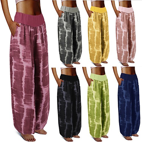 

Women's Yoga Pants Harem Bloomers Bottoms Breathable Quick Dry Moisture Wicking Tie Dye Apricot Black Yellow Yoga Fitness Gym Workout Winter Plus Size Sports Activewear Micro-elastic Loose / Athletic