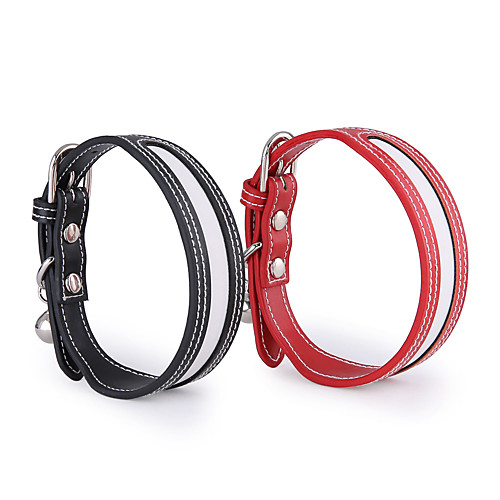 

Dog Cat Pets Collar Reflective Band Anti Lost Tracker Collar Reflective Anti Lost Safety Outdoor Walking PU Leather Baby Pet Black Red 1pc