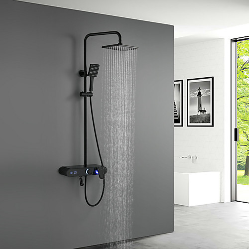 

Shower System Set - Handshower Included LED Rainfall Shower Contemporary Electroplated / Painted Finishes Mount Outside Ceramic Valve Bath Shower Mixer Taps