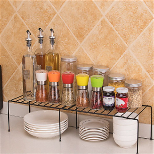 

Kitchen Cabinet Shelves Multifunctional Telescopic Two-Story Storage Pot Rack