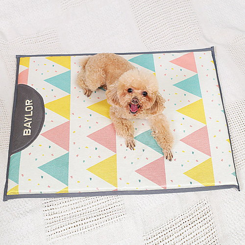 

Dog Cat Dog Bed Mat Dog Cooling Mat Patchwork Geometric Comfort Keep Cool For Hot Summer For Indoor Outdoor Use Fabric for Large Medium Small Dogs and Cats