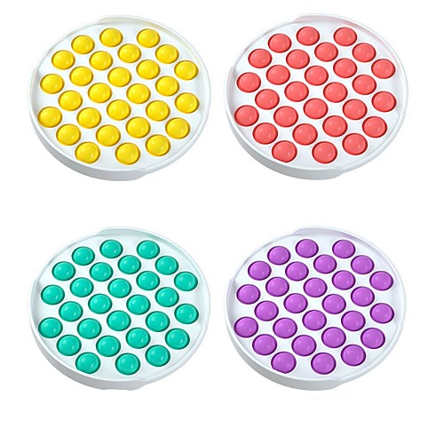 

2 pcs Colorful Fidget Push Pops Bubble Sensory Squishy Stress Reliever Autism Needs Anti-Stress Pop-It Rainbow Adult Children Toys