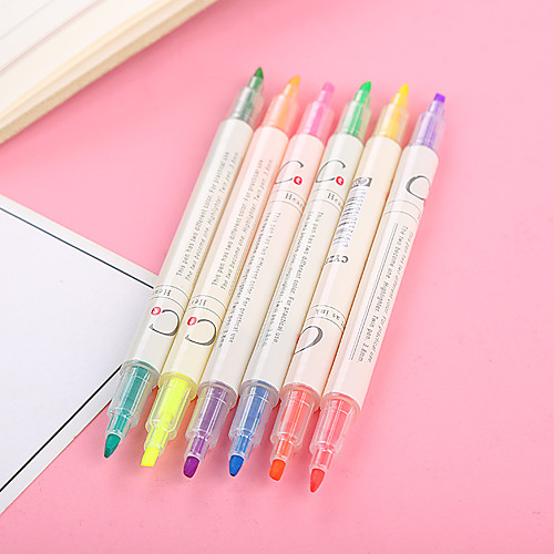 

Creative Double-Headed Highlighter Students Use Colored Pens To Focus On The Line Marker Pen Oblique Head Hand Account Marker Pen Watercolor Pen