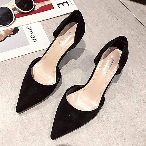 

Women's Heels Pumps PU Solid Colored Almond Black