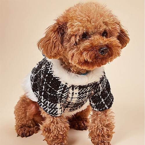 

Dog Dog clothes Vintage Vintage Birthday Festival Winter Dog Clothes Puppy Clothes Dog Outfits Warm Black / White Costume for Girl and Boy Dog Polyester Cotton XXS M