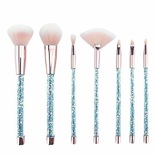 

sequin makeup brush set make-up toiletry kit fiber cosmetic brush with packaging 7 in 1 (size : 7-piece)