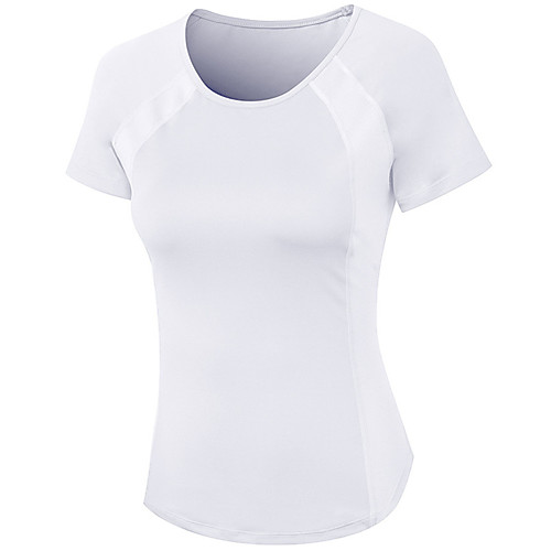 

Women's Crew Neck Yoga Top Seamless Solid Color White Black Grey Rose Red Cyan Spandex Yoga Fitness Gym Workout T Shirt Top Short Sleeve Sport Activewear Breathable Comfortable Freedom Stretchy