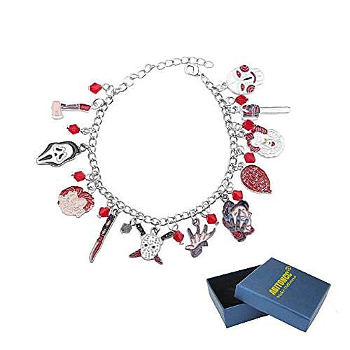 

abitoncc classic horror movies characters bracelet link charm bracelet jason freddy krueger joker bracelet(epoxy)