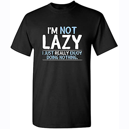 

Men's Unisex Tee T shirt Hot Stamping Text Graphic Prints Plus Size Print Short Sleeve Casual Tops 100% Cotton Basic Designer Big and Tall Black Blue Red