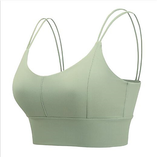 

Women's Strap Yoga Top Padded Tank Top Medium Support Solid Color Black Purple Fuchsia Green Nylon Yoga Fitness Gym Workout Bra Top Top Sport Activewear Breathable Comfortable Freedom Stretchy