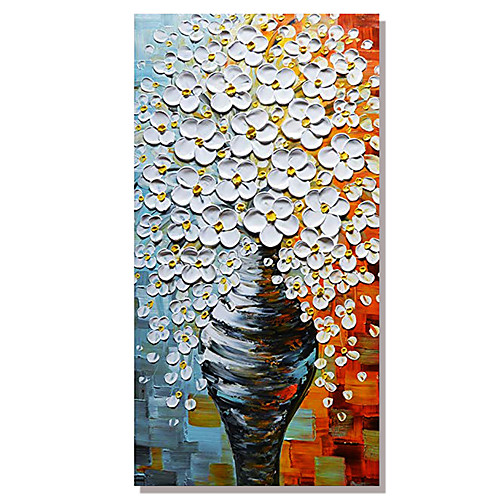 

Handmade Hand Painted Vertical Abstract Floral / Botanical Contemporary Modern Rolled Canvas (No Frame)