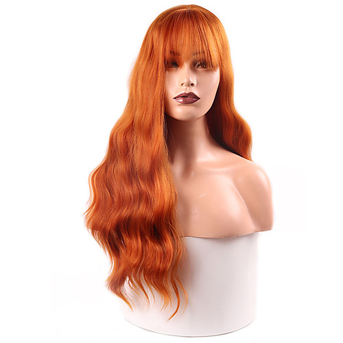 

Synthetic Wig Deep Wave Neat Bang Wig Medium Length A1 Synthetic Hair Women's Cosplay Party Fashion Blonde