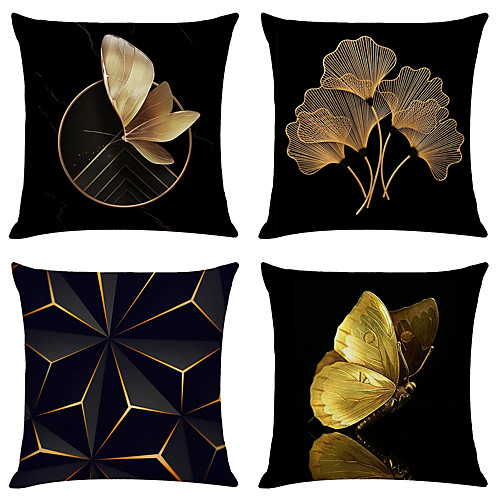 

Cushion Cover 4PCS Linen Soft Decorative Square Throw Pillow Cover Cushion Case Pillowcase for Sofa Bedroom 45 x 45 cm (18 x 18 Inch) Superior Quality Machine Washable