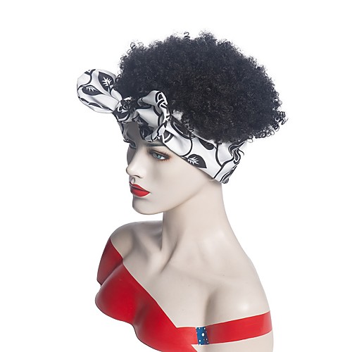 

factory straight hair bow print headband hair band wig headgear european and american fluffy small curly short curly hair