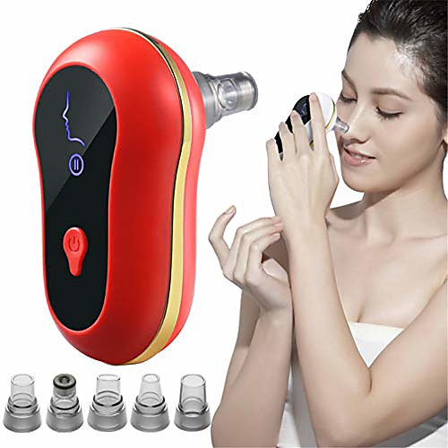 

blackhead remover vacuum acne comedone extractor with usb re-charger facial pore cleanser for removing blackheads/whiteheads/pimples/grease,red