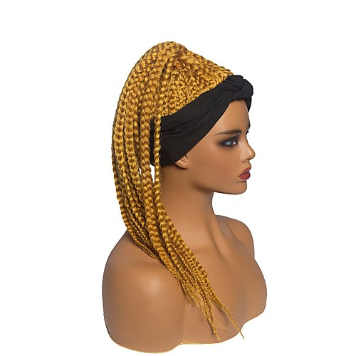 

cross-border hot sale foreign trade new style ladies turban wig hair band braid wig chemical fiber dirty braid headgear