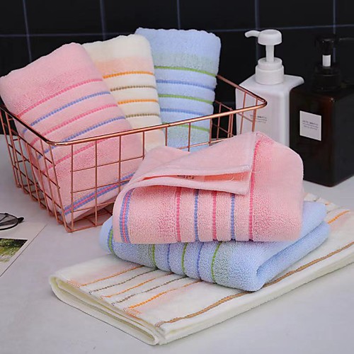 

Striped 100% Cotton Adult Bath Towel Soft Bath Solid Color Face Wash Bathroom Towel Bath Gift Couple Towel 3PCS