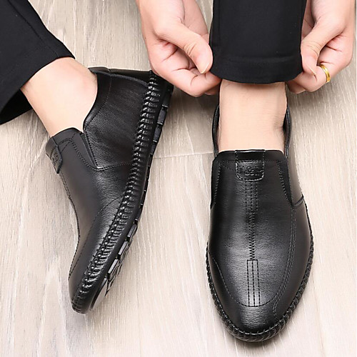 

2020 autumn new leather casual men's shoes peas shoes trend fashion simple style men's shoes breathable comfortable leather shoes